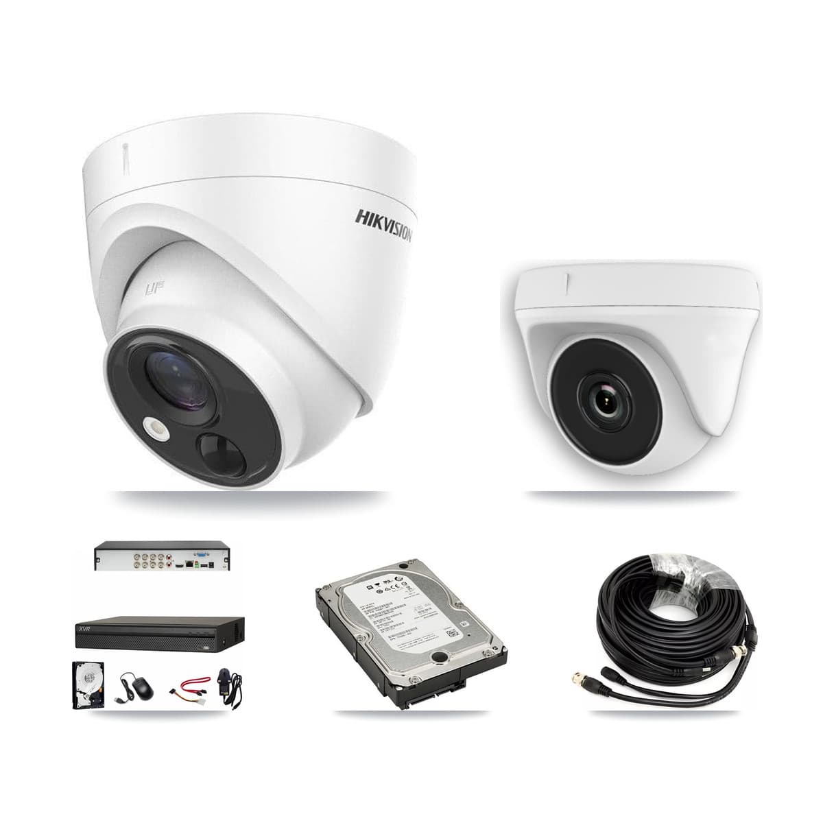 Hikvision & Dahua 8-Channel 2MP – 5MP CCTV Kit — 3 5MP Turret + 1 2MP Dome Cameras + 5TB Recording - Image 1