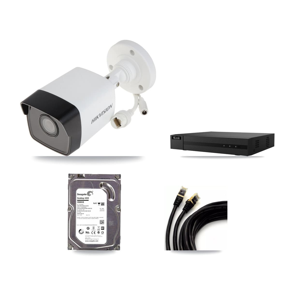 Hikvision & HiLook 8-Channel 5MP CCTV Kit — 1 Bullet Camera + 2TB Recording (NVR-108MH-D Recorder)