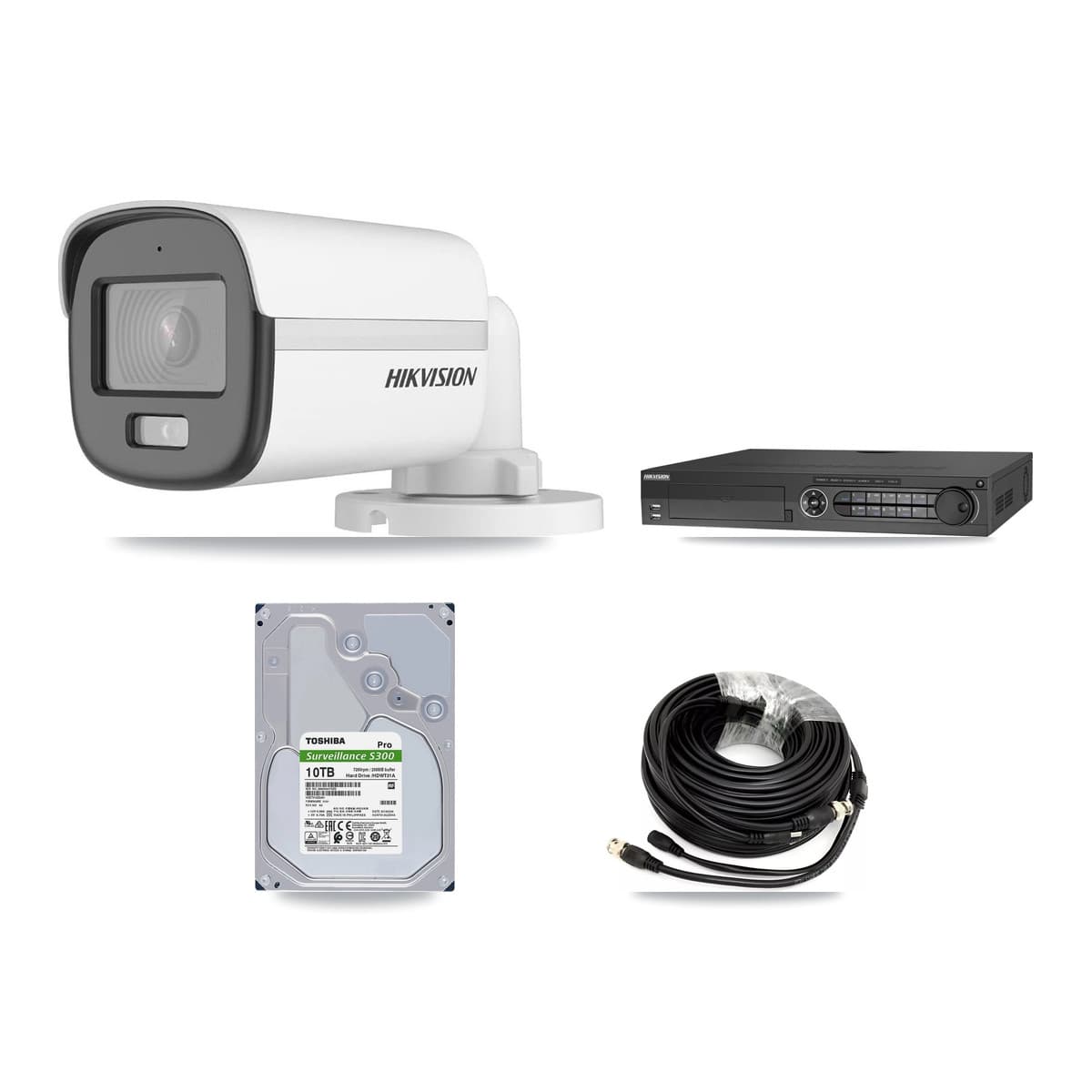 Hikvision 32-Channel 5MP CCTV Kit — 8 DS-2CE12KF0T Bullet Cameras + 10TB Recording (DS-7332HQHI Recorder) - Image 1