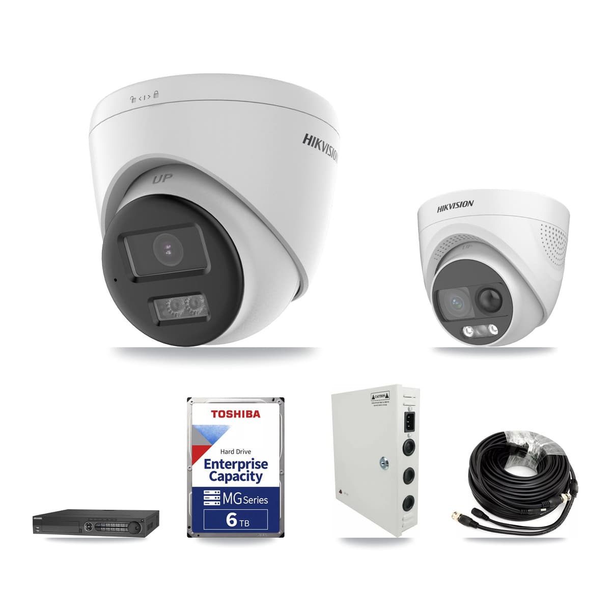 Hikvision 32-Channel 5MP CCTV Kit — 3 DS-2CE72KF3T + 6 DS-2CE78K0T Turret Cameras + 2× 6TB Recording - Image 1
