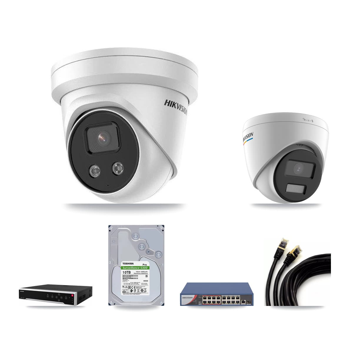 Hikvision 32-Channel 2MP – 5MP CCTV Kit — 1 2MP + 31 5MP Turret Cameras + 4× 10TB Recording