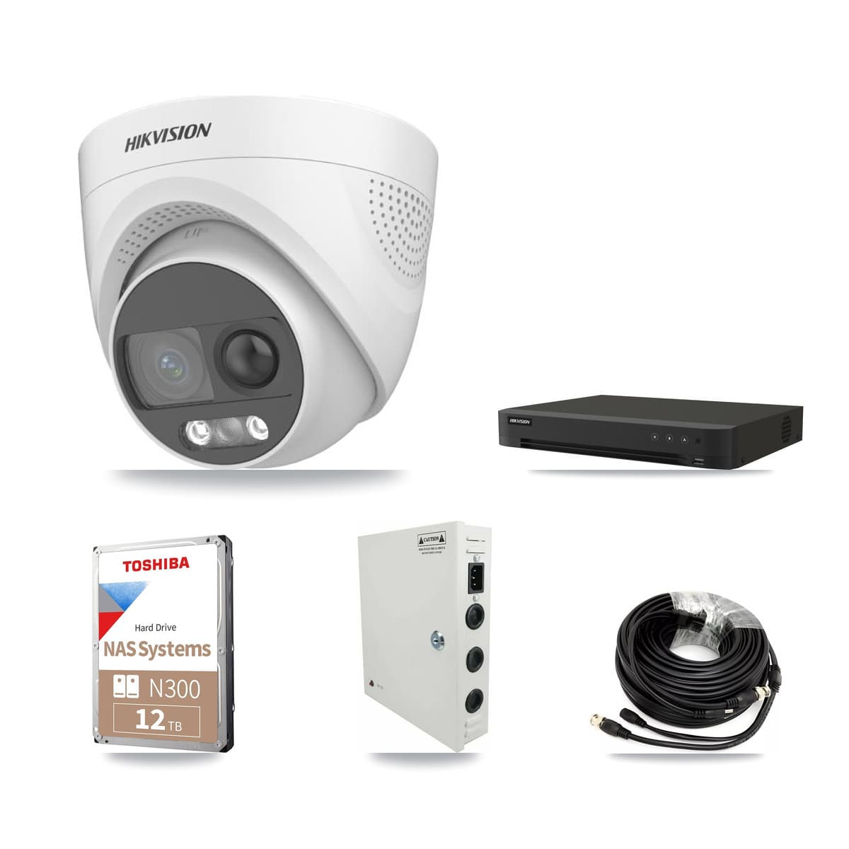 Hikvision 16-Channel 5MP CCTV Kit — 16 DS-2CE72KF3T Turret Cameras + 12TB Recording - Image 1