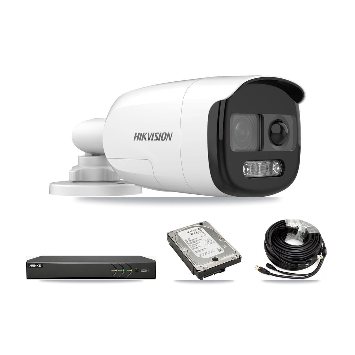 Hikvision & ANNKE 4-Channel 5MP CCTV Kit — 4 Bullet Cameras + 5TB Recording