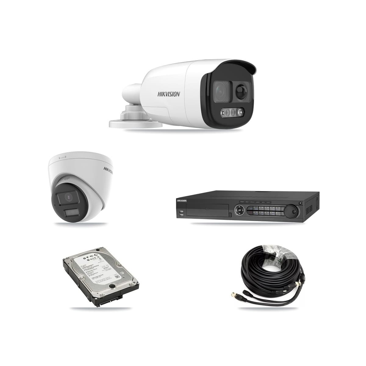 Hikvision 32-Channel 5MP CCTV Kit — 2 Bullet + 2 Turret Cameras + 5TB Recording (DS-7332HQHI Recorder) - Image 1