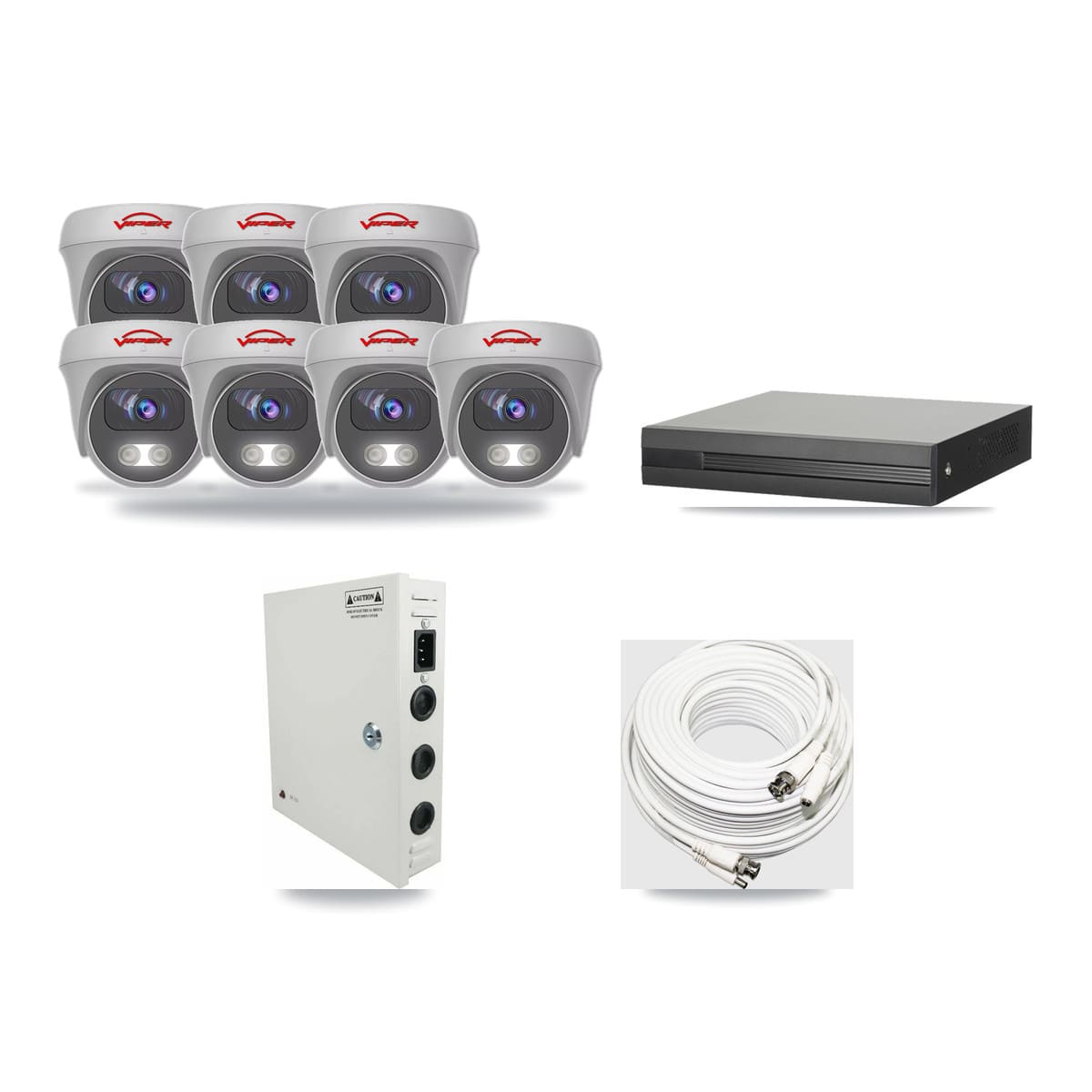 8-channel CCTV kit: 7 cameras (7× 5MP Camera), 3TB hard drive