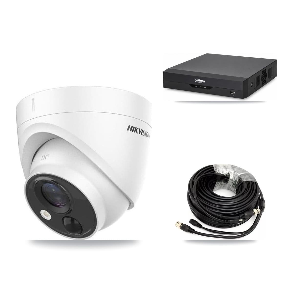 Hikvision & Dahua 4-Channel 5MP CCTV Kit — 4 DS-2CE71H0T Turret Cameras + 8TB Recording - Image 1