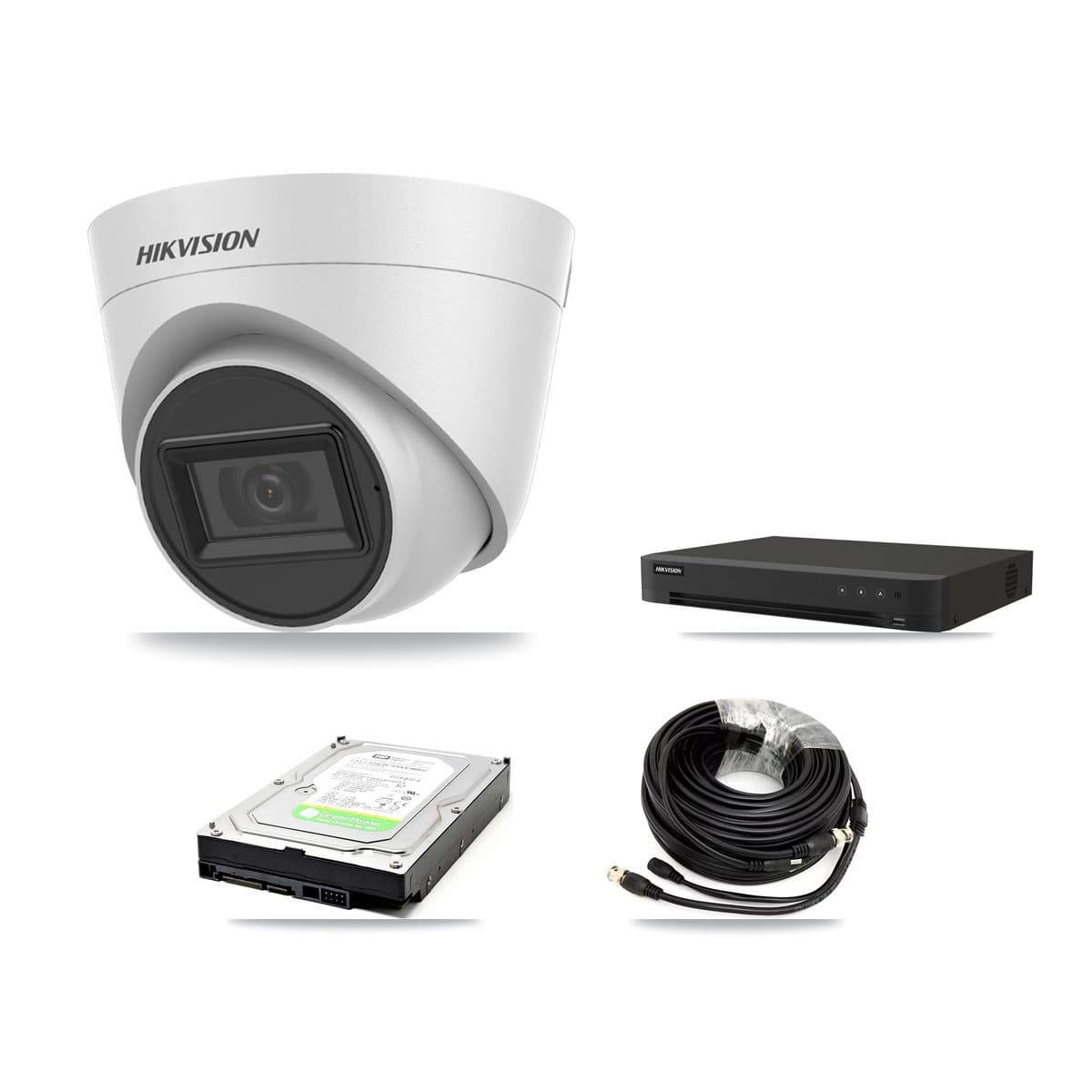 Hikvision 16-Channel 5MP CCTV Kit — 1 White Turret Camera + 1TB Recording (IDS-7216HQHI Recorder) - Image 1