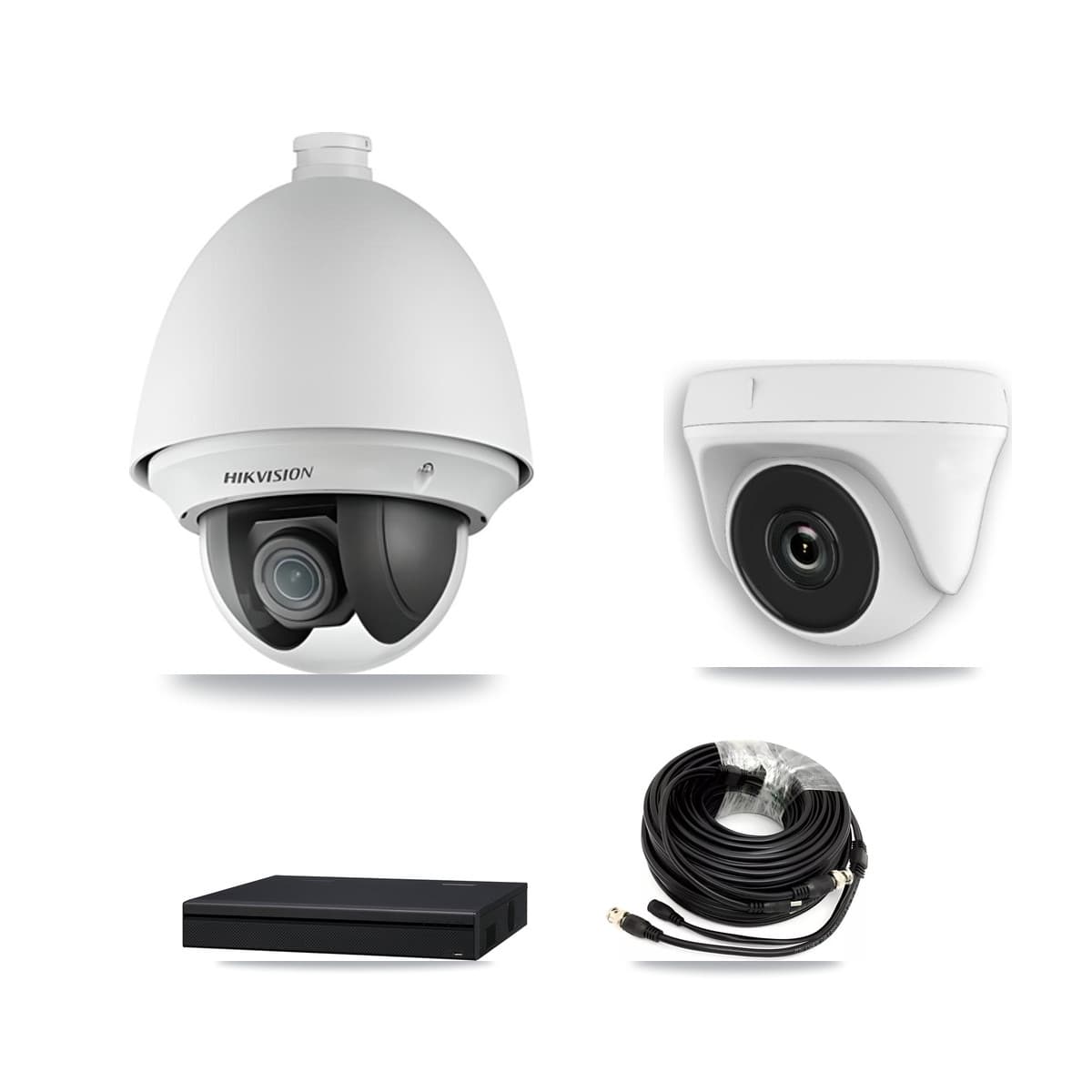 Hikvision 8-Channel 2MP CCTV Kit — 1 PTZ + 1 White Dome Cameras + 3TB Recording (XVR-3108AD Recorder) - Image 1