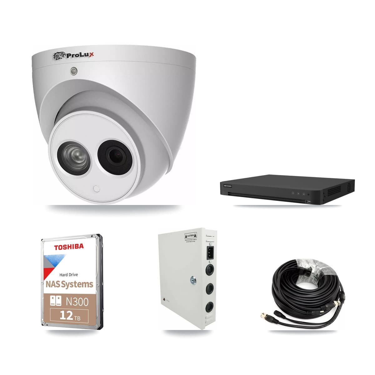 Prolux & Hikvision 32-Channel 4MP CCTV Kit — 28 Turret Cameras + 2× 12TB Recording - Image 1