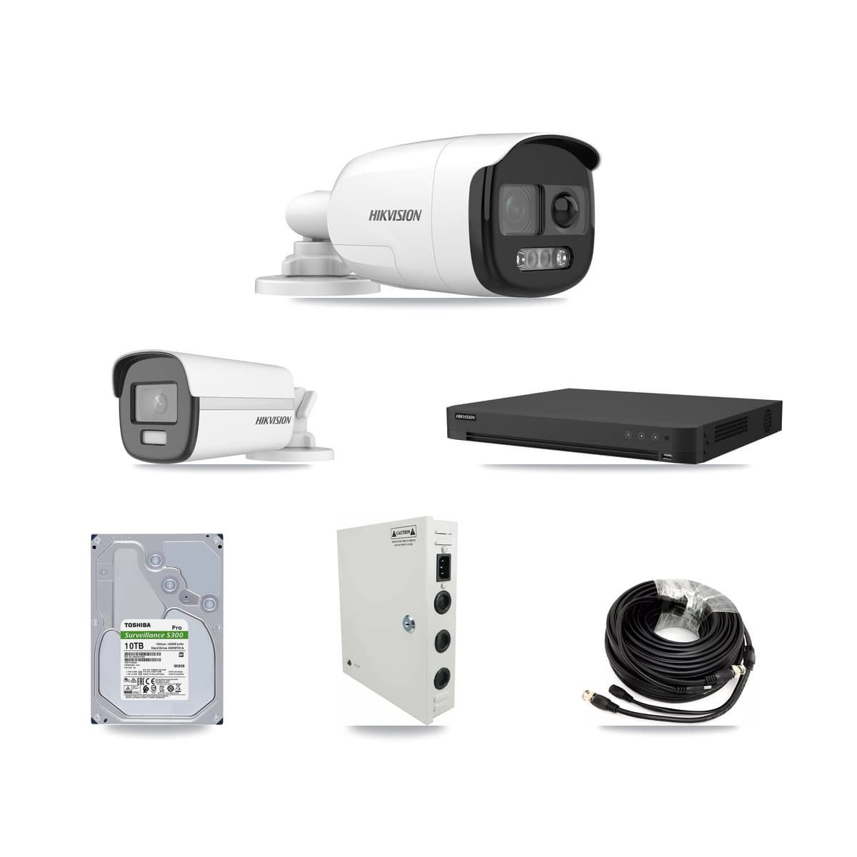 Hikvision 16-Channel 5MP – 4K CCTV Kit — 13 5MP + 1 4K Bullet Cameras + 2× 10TB Recording