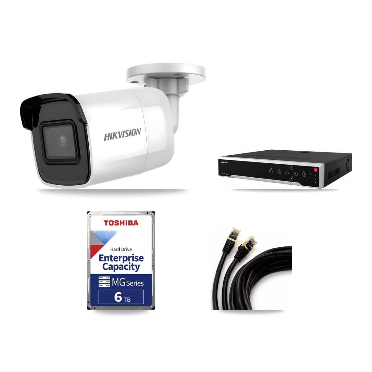 Hikvision 32-Channel 4K CCTV Kit — 24 Bullet Cameras + 3× 6TB Recording