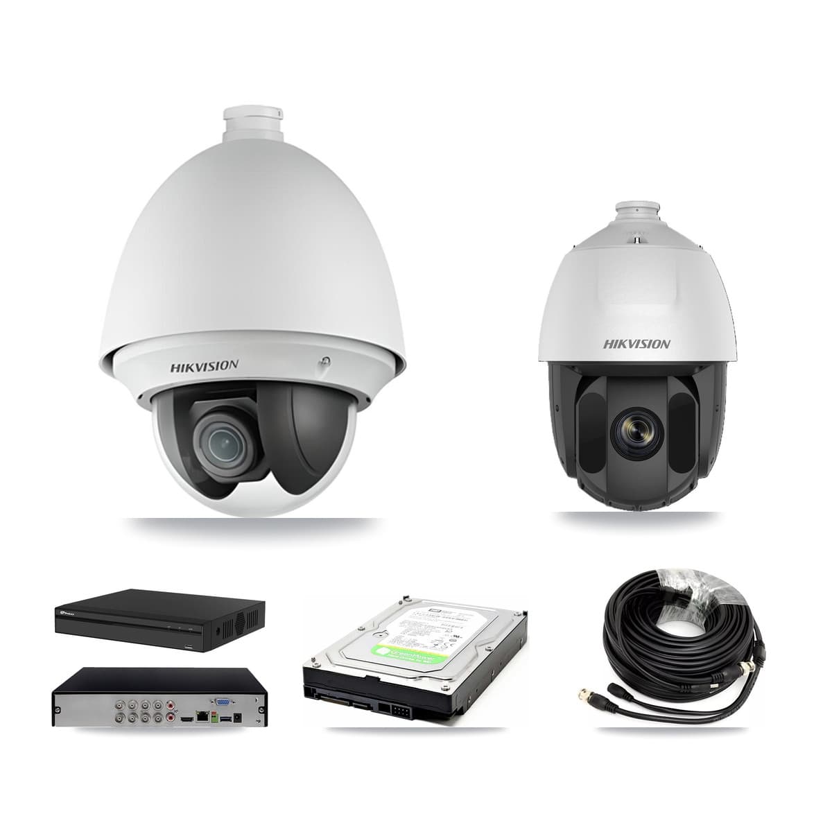 Hikvision & Prolux 8-Channel 2MP CCTV Kit — 1 DS-2AE4225T + 1 DS-2AE5225TI PTZ Cameras + 1TB Recording (PXD-5108HS Recorder) - Image 1