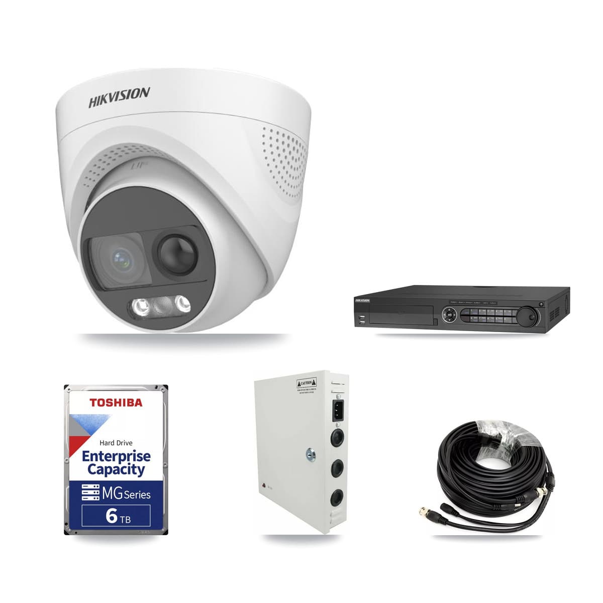 Hikvision 32-Channel 5MP CCTV Kit — 14 DS-2CE72KF3T Turret Cameras + 3× 6TB Recording (DS-7332HQHI Recorder)