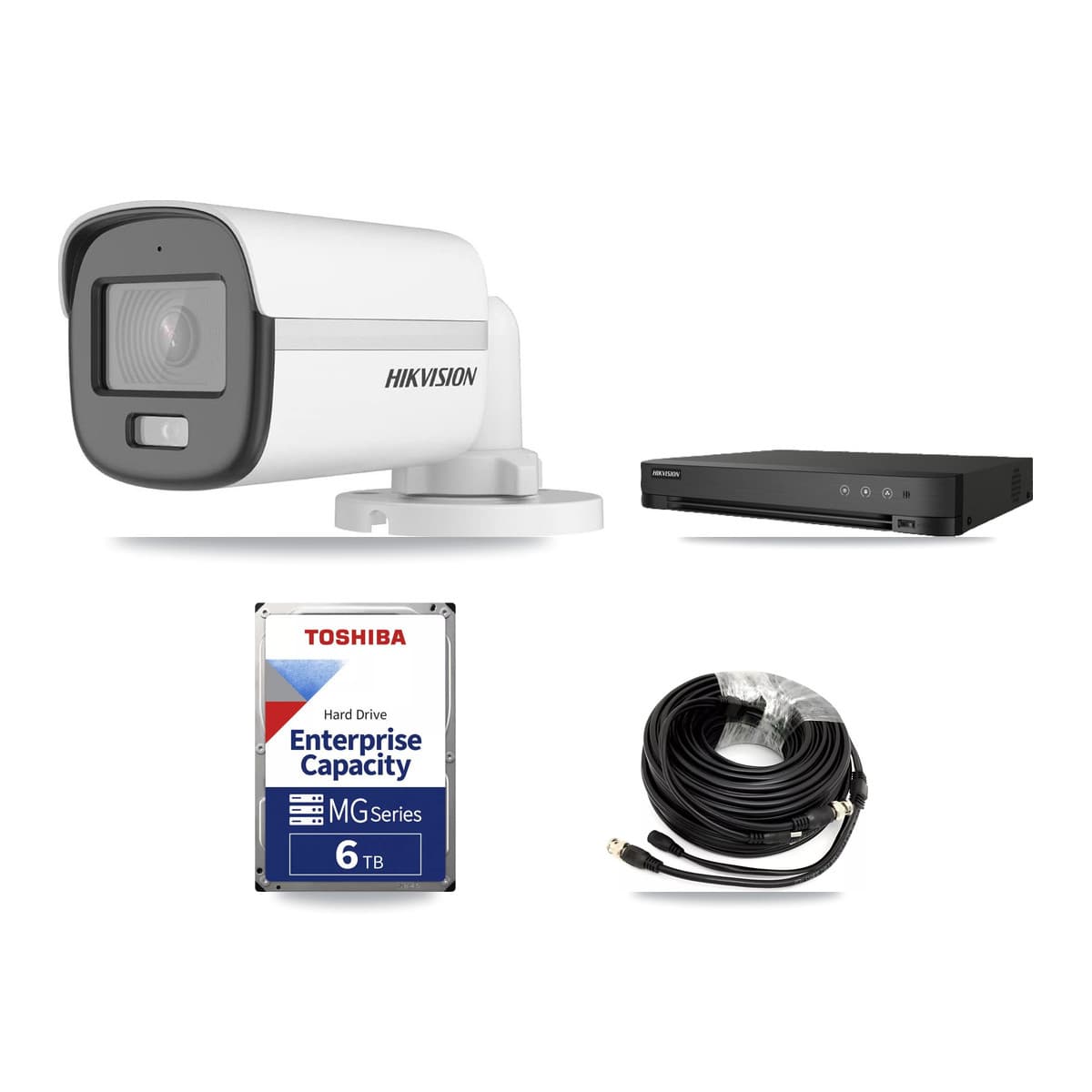 Hikvision 8-Channel 5MP CCTV Kit — 5 DS-2CE12KF0T Bullet Cameras + 6TB Recording (IDS-7208HQHI Recorder) - Image 1
