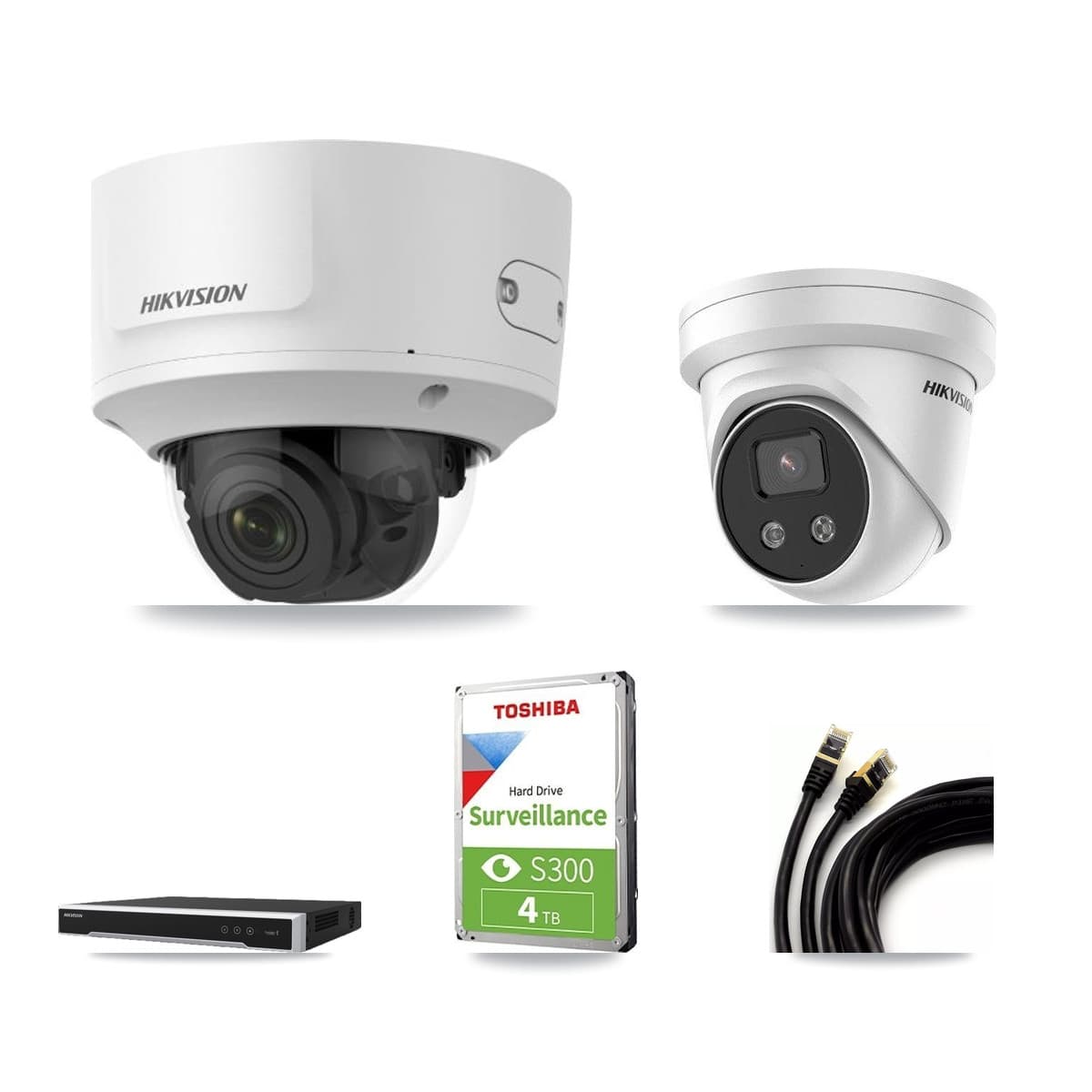 Hikvision 8-Channel 2MP – 5MP CCTV Kit — 1 2MP Dome + 1 5MP Turret Cameras + 4TB Recording - Image 1