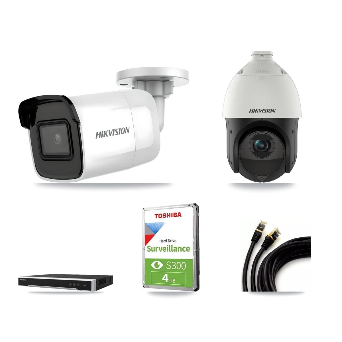 Hikvision 16-Channel 4MP – 4K CCTV Kit — 1 4K Bullet + 1 4MP PTZ Cameras + 4TB Recording - Image 1