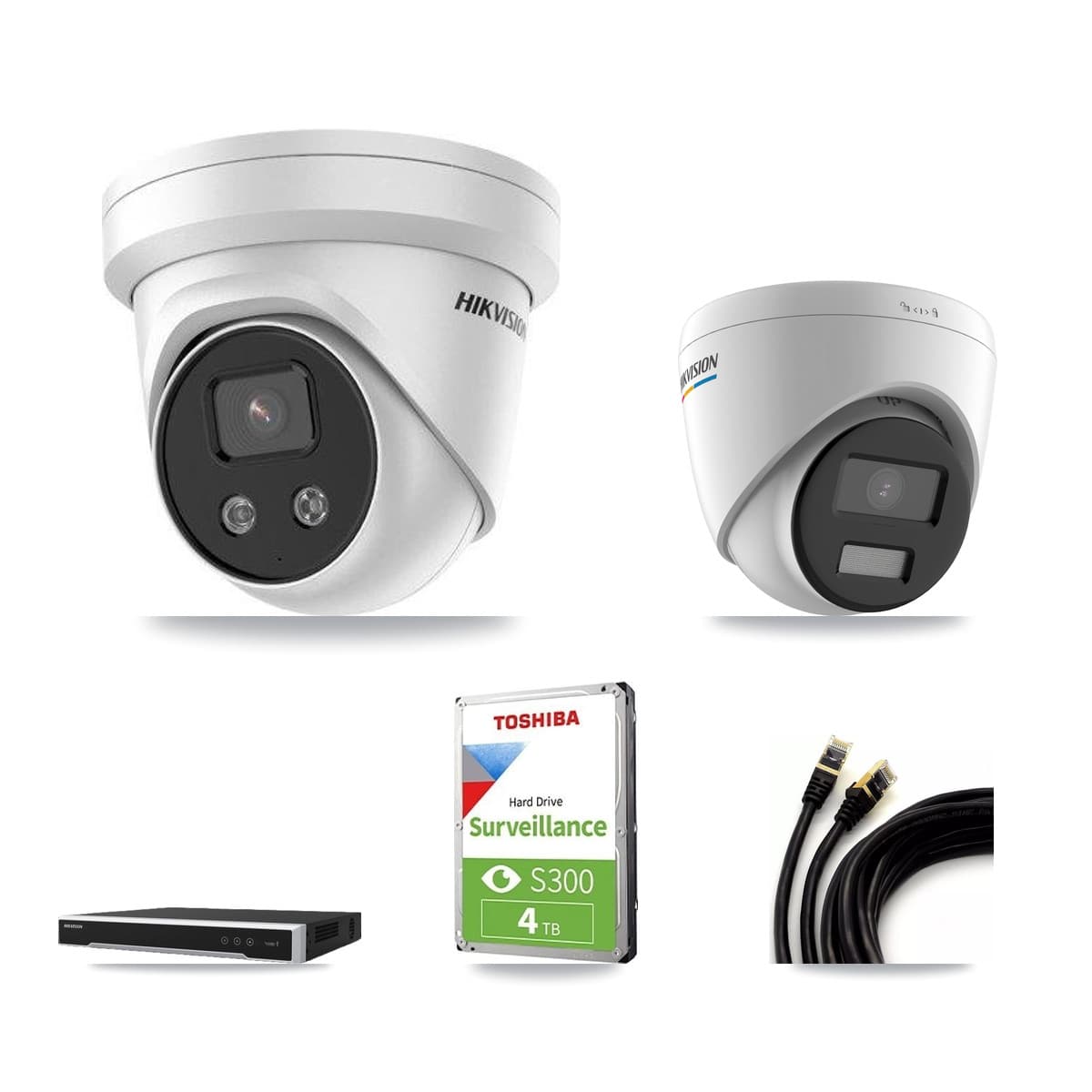 Hikvision 8-Channel 2MP – 5MP CCTV Kit — 1 2MP + 2 5MP Turret Cameras + 4TB Recording