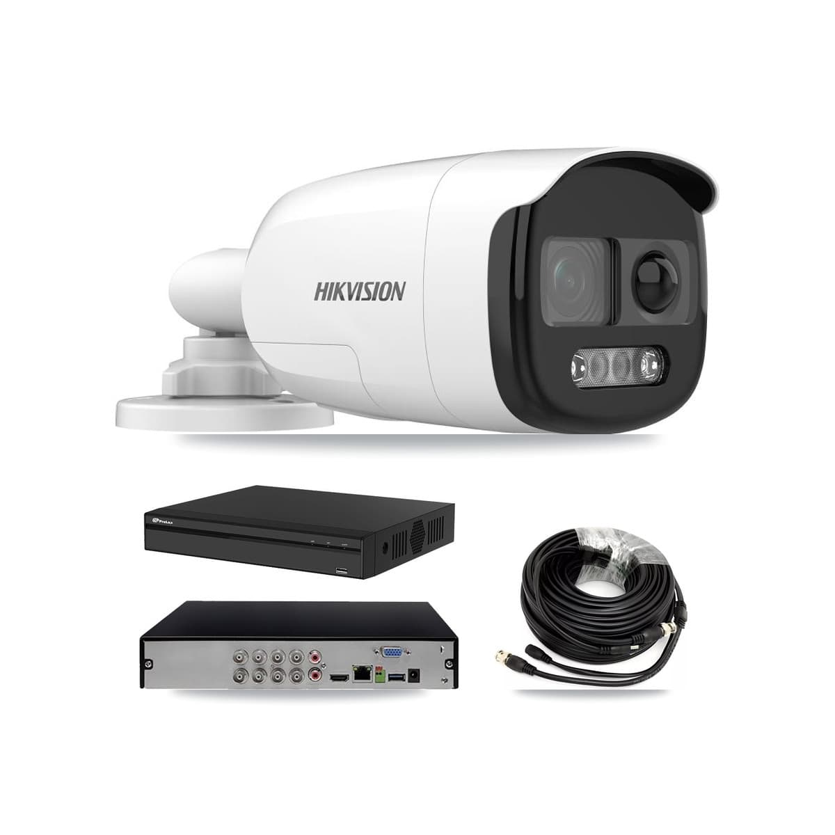 Hikvision & Prolux 8-Channel 5MP CCTV Kit — 2 DS-2CE12KF3T Bullet Cameras + 3TB Recording (PXD-5108HS Recorder) - Image 1