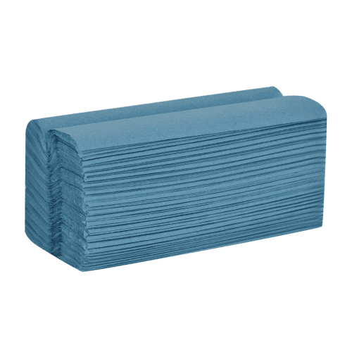 Blue C-Fold Paper Hand Towels, 1-Ply, 2880 Sheets (HE128BLN)