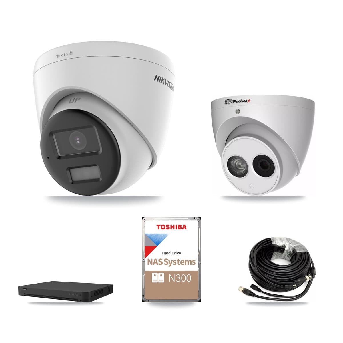 Hikvision & Prolux 16-Channel 4MP – 4K CCTV Kit — 6 DS-2CE78U0T 4K + 2 PXC-612C4W-A 4MP Turret Cameras + 18TB Recording