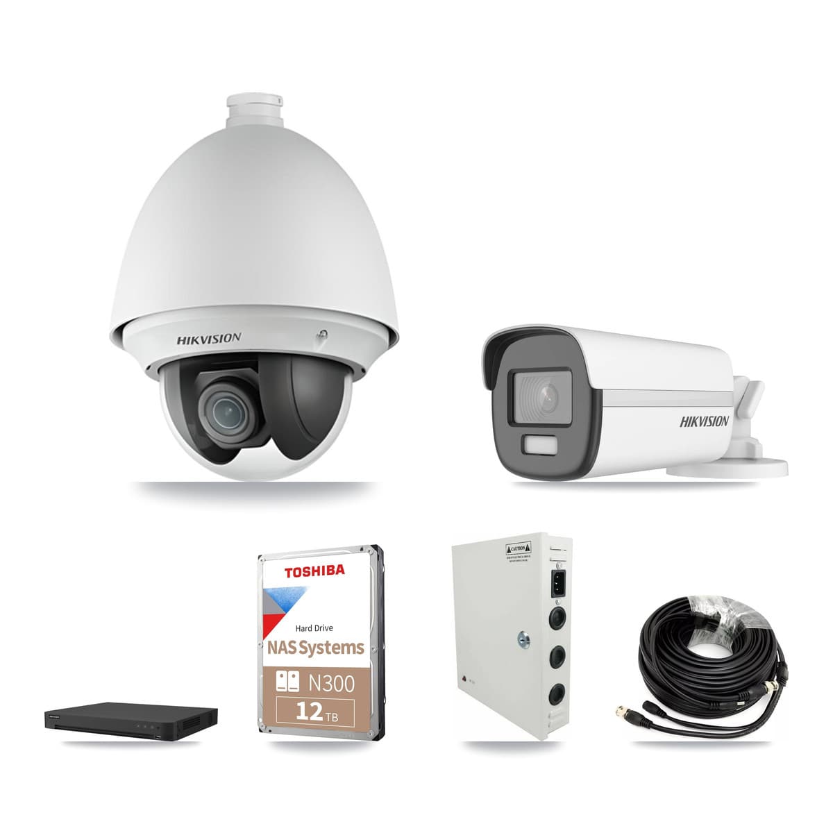 Hikvision 16-Channel 2MP – 4K CCTV Kit — 15 DS-2AE4225T 2MP PTZ + 1 DS-2CE12UF3T 4K Bullet Cameras + 12TB Recording - Image 1