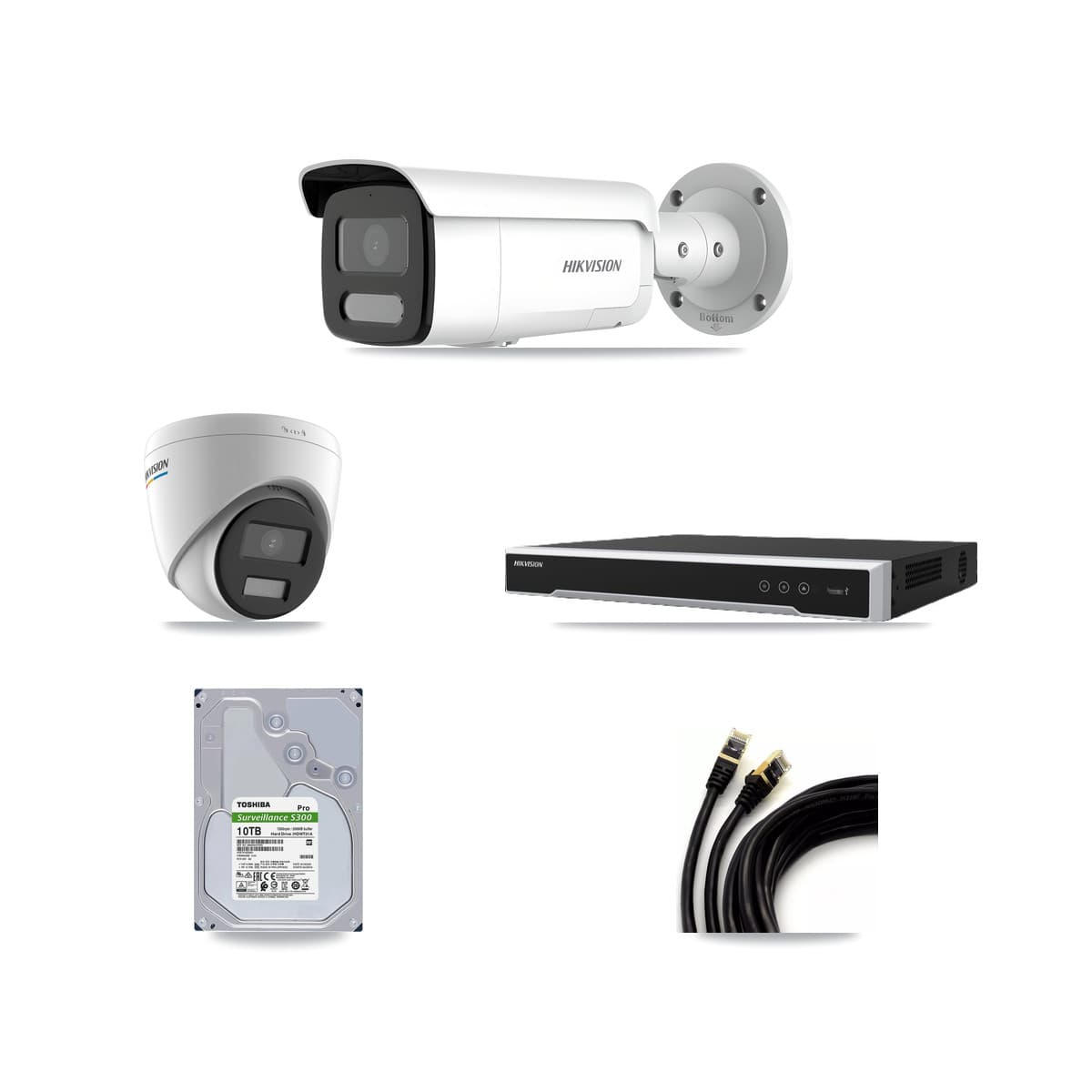 Hikvision 16-Channel 2MP – 4MP CCTV Kit — 3 2MP Turret + 6 4MP Bullet Cameras + 10TB Recording - Image 1