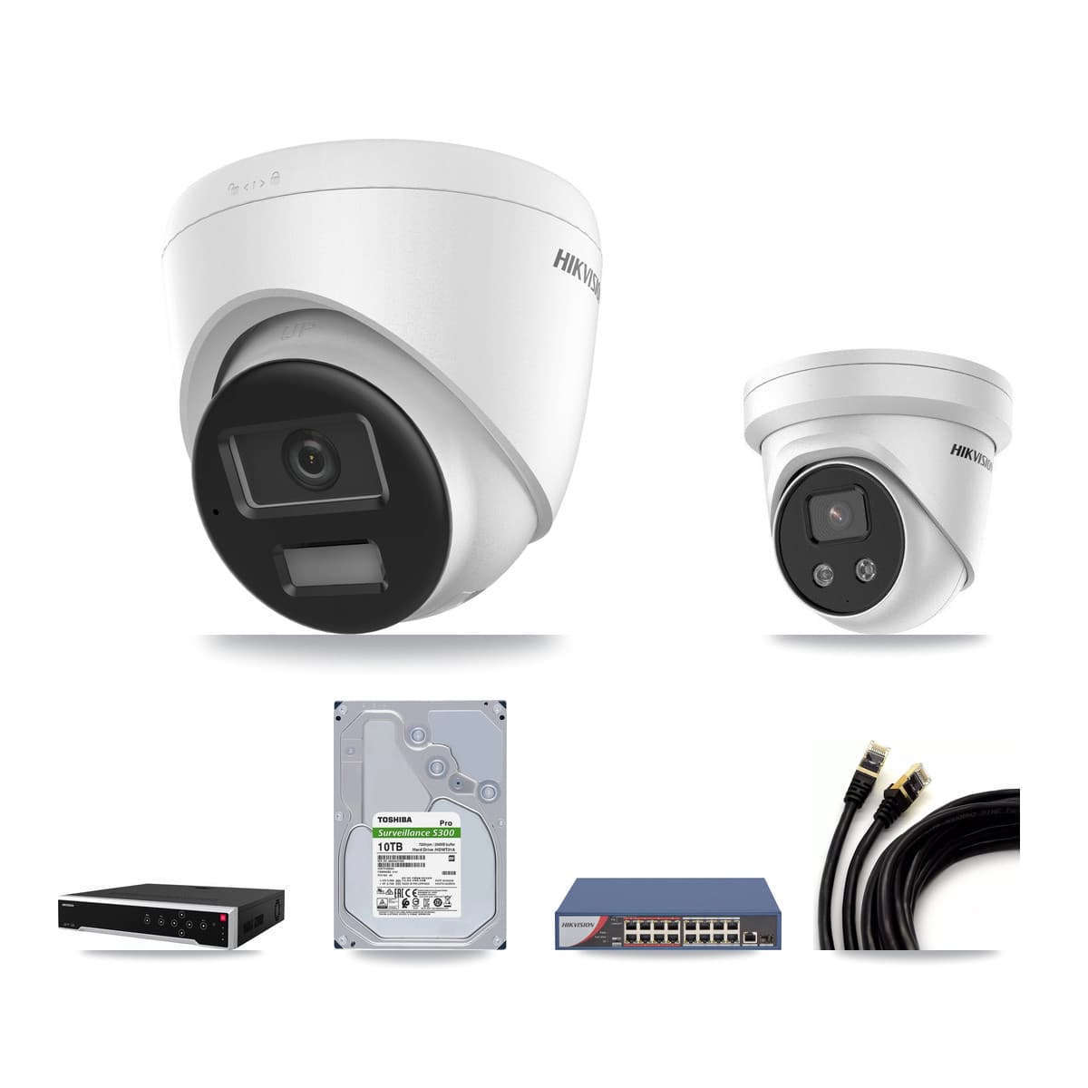 Hikvision 32-Channel 5MP – 4K CCTV Kit — 20 4K + 9 5MP Turret Cameras + 4× 10TB Recording - Image 1
