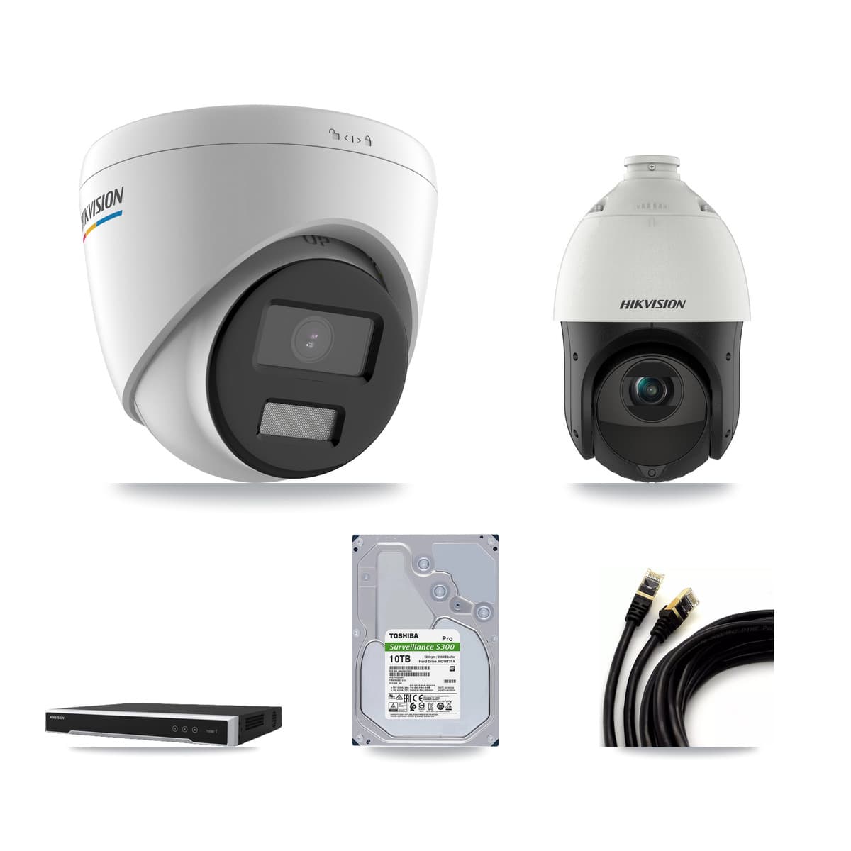 Hikvision 16-Channel 2MP – 4MP CCTV Kit — 14 2MP Turret + 1 4MP PTZ Cameras + 10TB Recording - Image 1