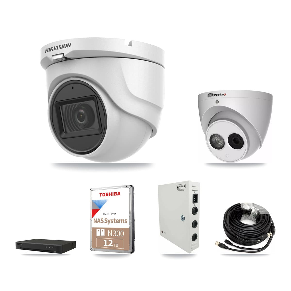 Hikvision & Prolux 16-Channel 4MP – 5MP CCTV Kit — 9 5MP + 4 4MP Turret Cameras + 12TB Recording - Image 1