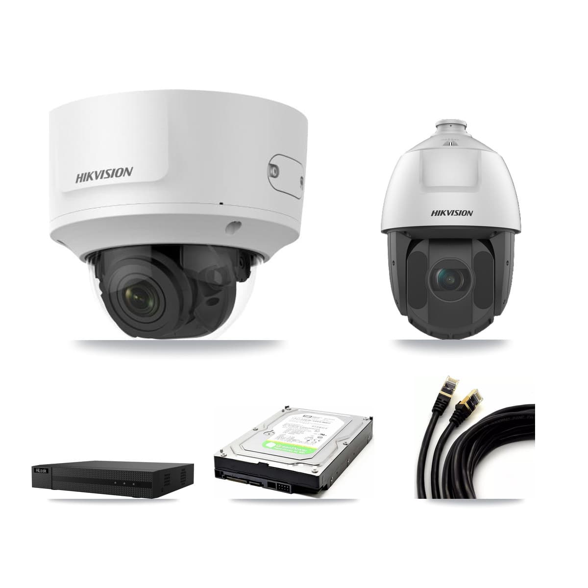 Hikvision & HiLook 8-Channel 2MP CCTV Kit — 1 Dome + 1 PTZ Cameras + 1TB Recording (NVR-108MH-D Recorder)