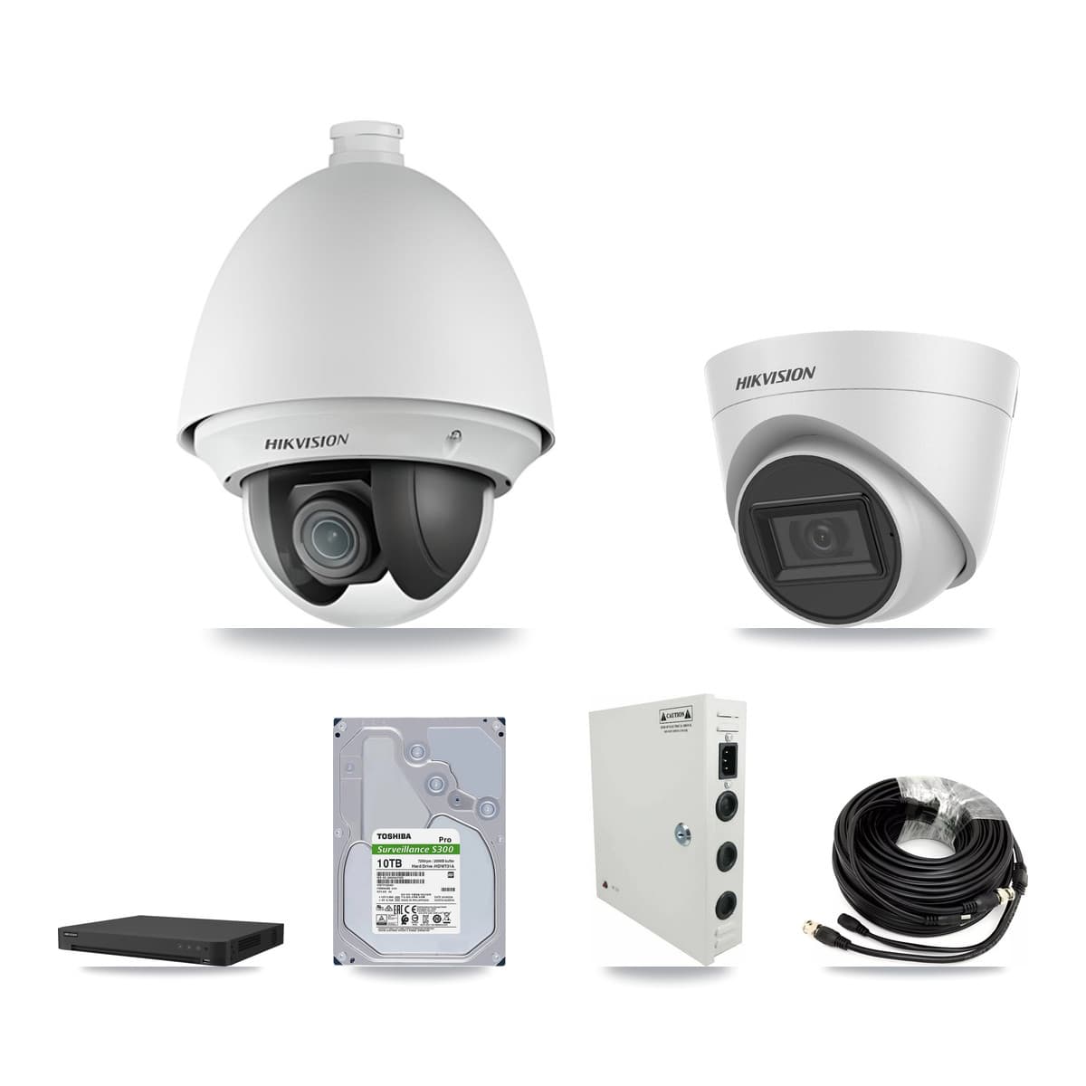 Hikvision 32-Channel 2MP – 5MP CCTV Kit — 26 2MP PTZ + 1 White 5MP Turret Cameras + 2× 10TB Recording - Image 1