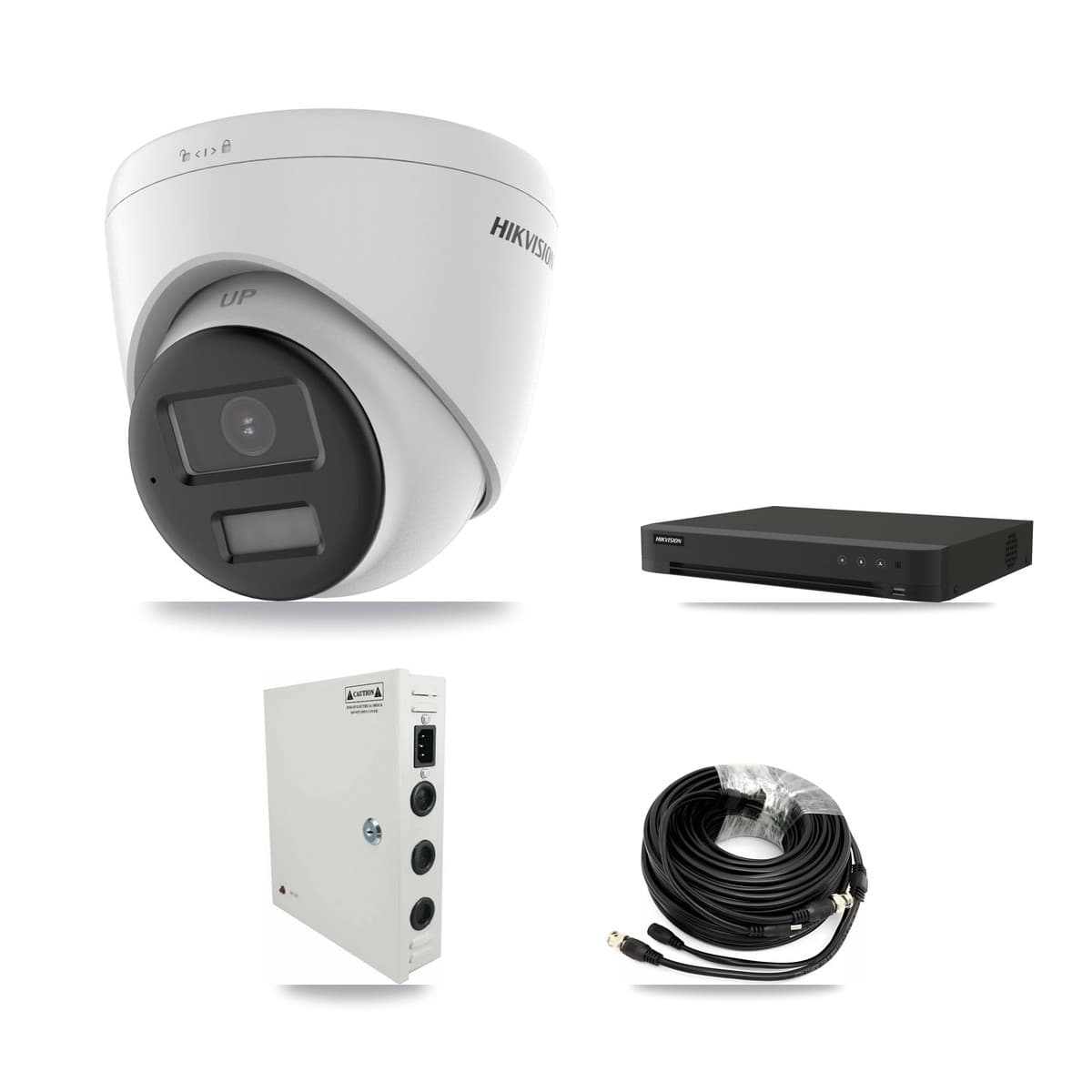 Hikvision 16-Channel 5MP CCTV Kit — 10 DS-2CE78K0T-LPTS Turret Cameras + 8TB Recording (IDS-7216HQHI-M1/XT Recorder)