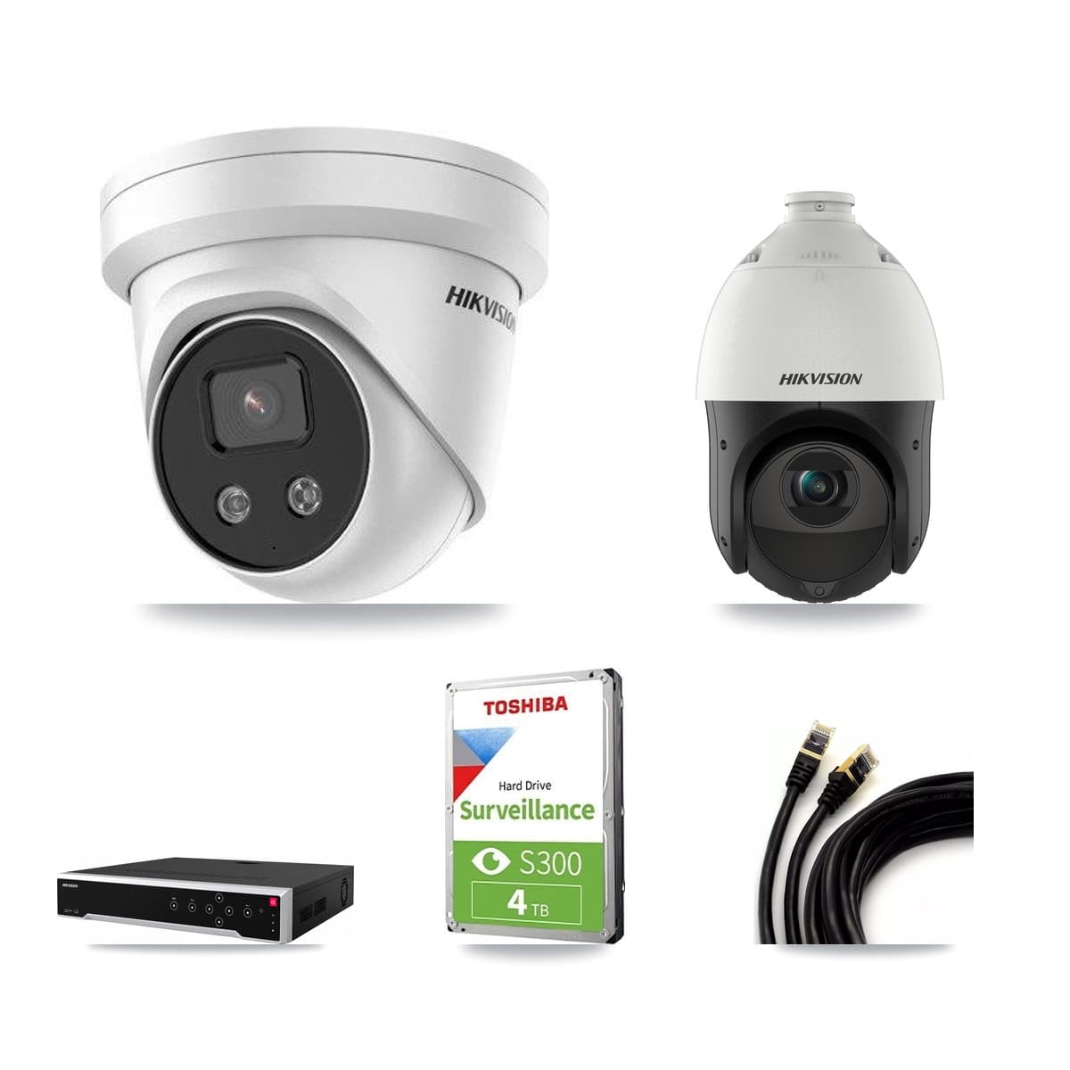 Hikvision 32-Channel 4MP – 5MP CCTV Kit — 1 5MP Turret + 1 4MP PTZ Cameras + 4TB Recording - Image 1