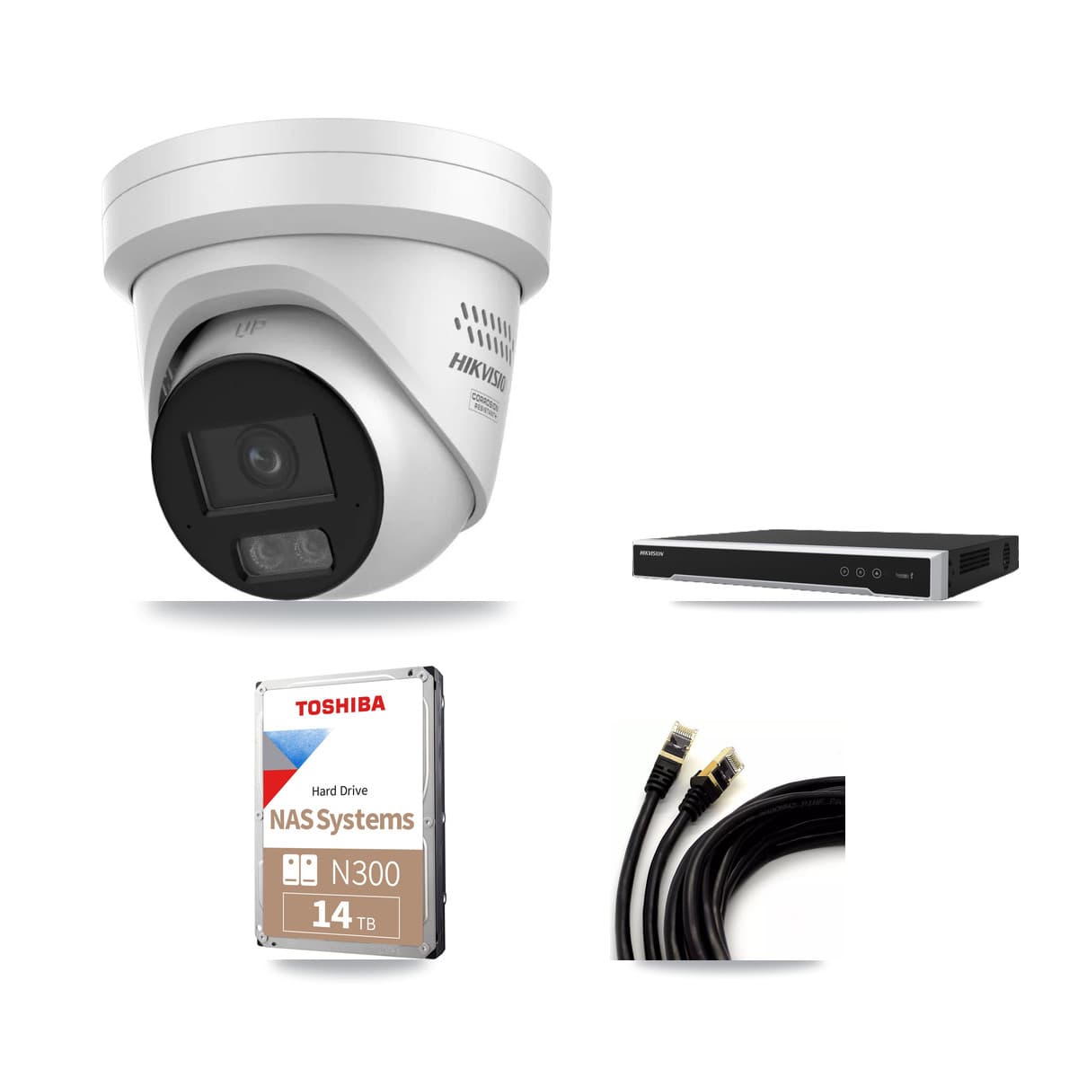 Hikvision 16-Channel 4MP CCTV Kit — 12 DS-2CD2347G3 Turret Cameras + 14TB Recording