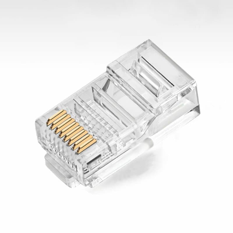 Gold-Plated RJ45 CAT5e 8P8C Crimp Plug for Ethernet and CCTV IP