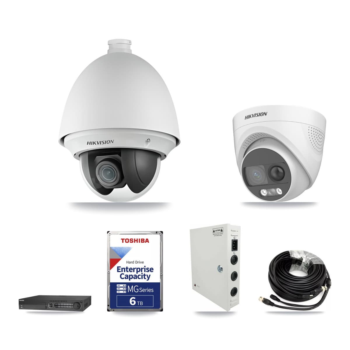 Hikvision 32-Channel 2MP – 5MP CCTV Kit — 26 DS-2AE4225T 2MP PTZ + 1 DS-2CE72KF3T 5MP Turret Cameras + 3× 6TB Recording - Image 1