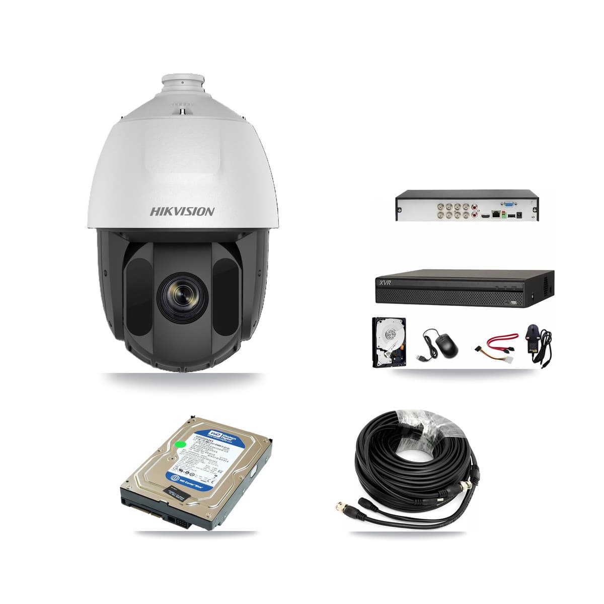 Hikvision & Dahua 8-Channel 2MP CCTV Kit — 1 DS-2AE5225TI PTZ Camera + 500GB Recording (XVR-3108AD Recorder) - Image 1