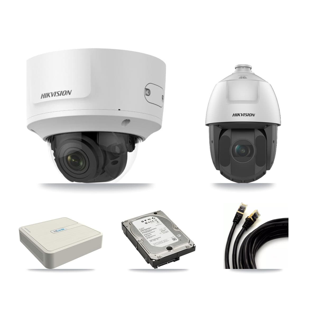 Hikvision & HiLook 8-Channel 2MP CCTV Kit — 5 Dome + 2 PTZ Cameras + 5TB Recording (NVR-108H-D Recorder) - Image 1