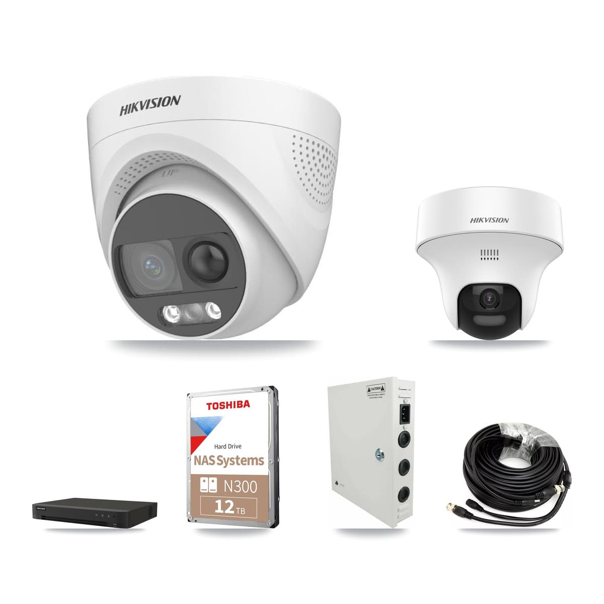 Hikvision 16-Channel 5MP CCTV Kit — 5 DS-2CE70K0T + 11 DS-2CE72KF3T Turret Cameras + 12TB Recording