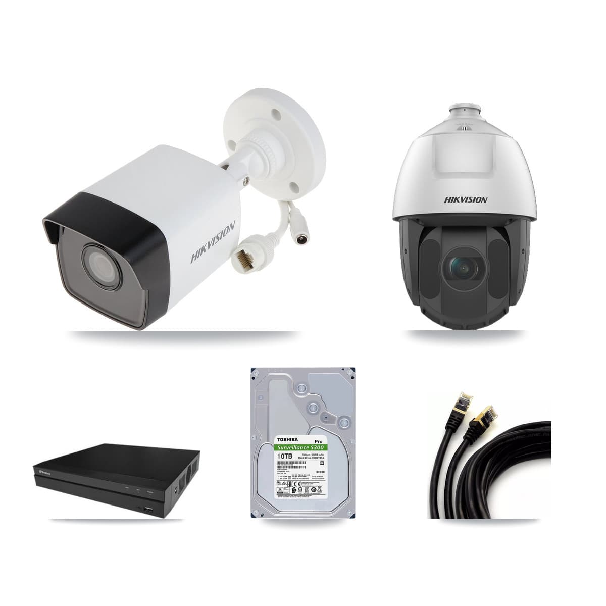 Hikvision & Prolux 16-Channel 2MP – 5MP CCTV Kit — 15 5MP Bullet + 1 2MP PTZ Cameras + 2× 10TB Recording - Image 1