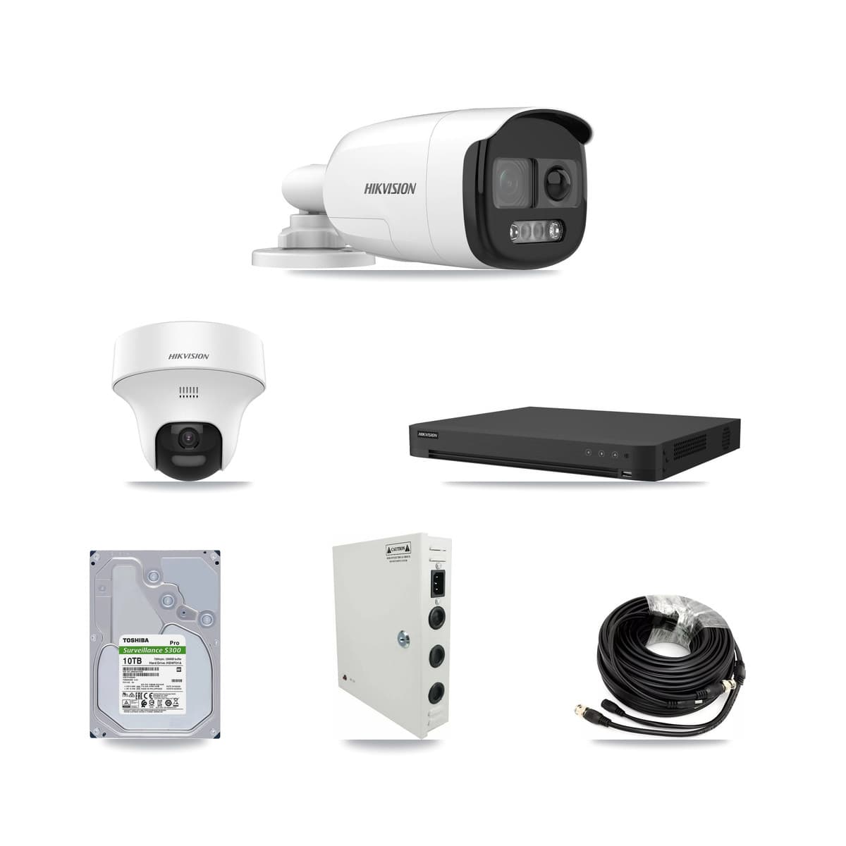 Hikvision 16-Channel 5MP CCTV Kit — 14 DS-2CE12KF3T Bullet + 1 DS-2CE70K0T Turret Cameras + 2× 10TB Recording - Image 1
