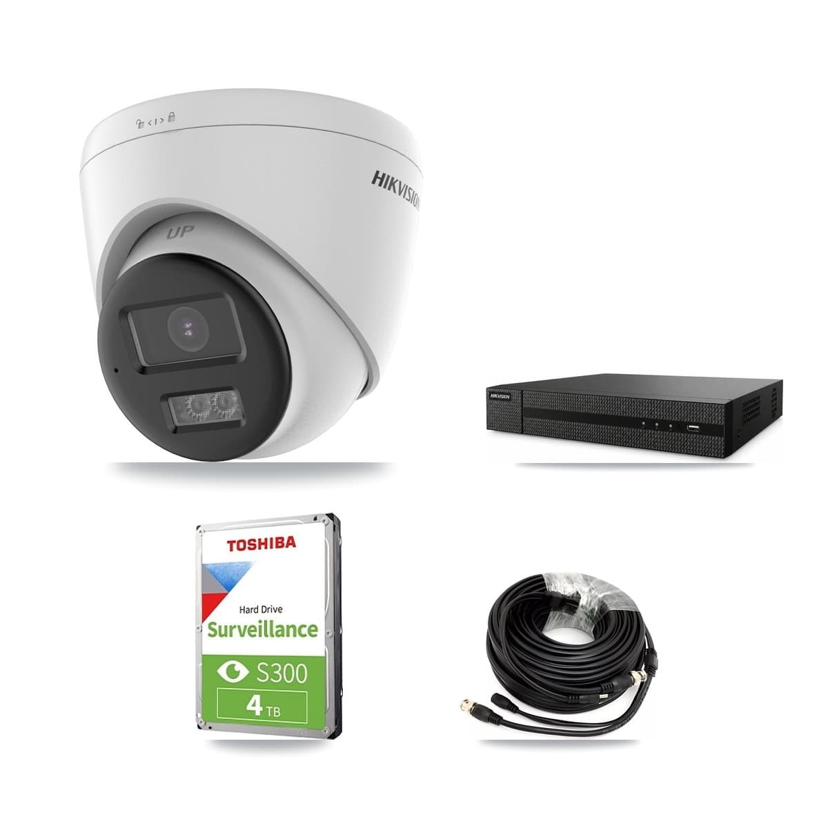 Hikvision 8-Channel 5MP CCTV Kit — 3 DS-2CE78K0T-LTS Turret Cameras + 4TB Recording (DVR-8CH-HYL8MP Recorder) - Image 1