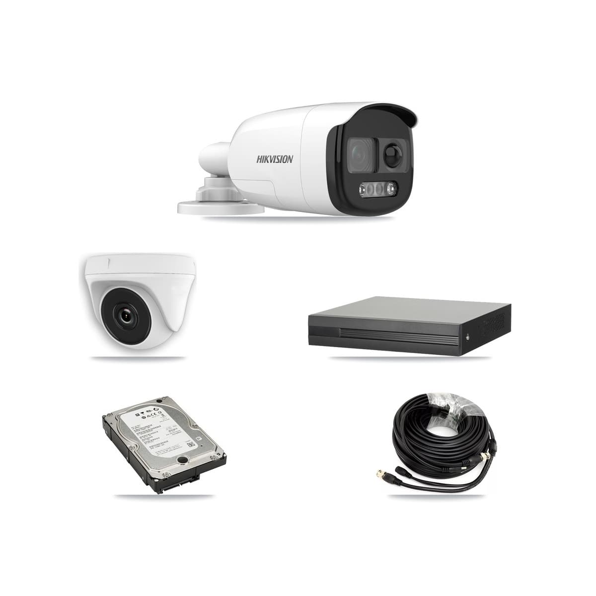 Hikvision 8-Channel 2MP – 5MP CCTV Kit — 3 5MP Bullet + 1 White 2MP Dome Cameras + 5TB Recording (XVR-3108HS Recorder) - Image 1