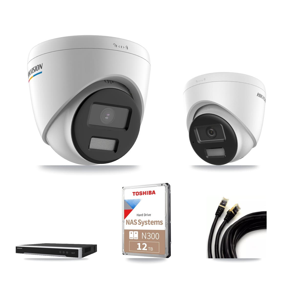 Hikvision 16-Channel 2MP – 4K CCTV Kit — 15 2MP + 1 4K Turret Cameras + 12TB Recording