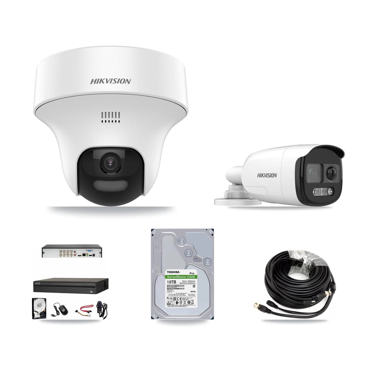 Hikvision & Dahua 8-Channel 5MP CCTV Kit — 1 Bullet + 7 Turret Cameras + 10TB Recording (XVR-3108AD Recorder) - Image 1