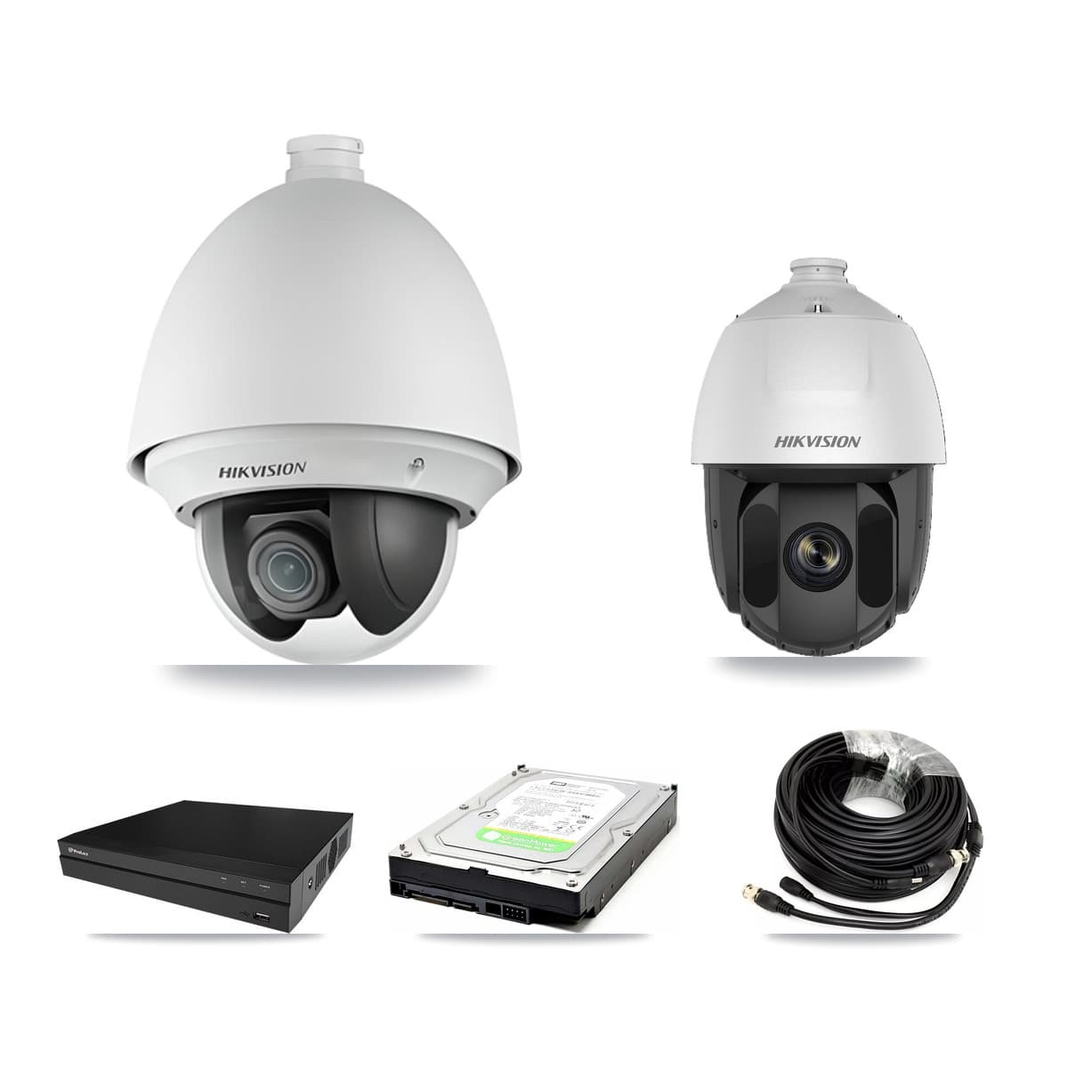 Hikvision & Prolux 8-Channel 2MP CCTV Kit — 1 DS-2AE4225T + 1 DS-2AE5225TI PTZ Cameras + 1TB Recording (PXD-5208AN Recorder) - Image 1