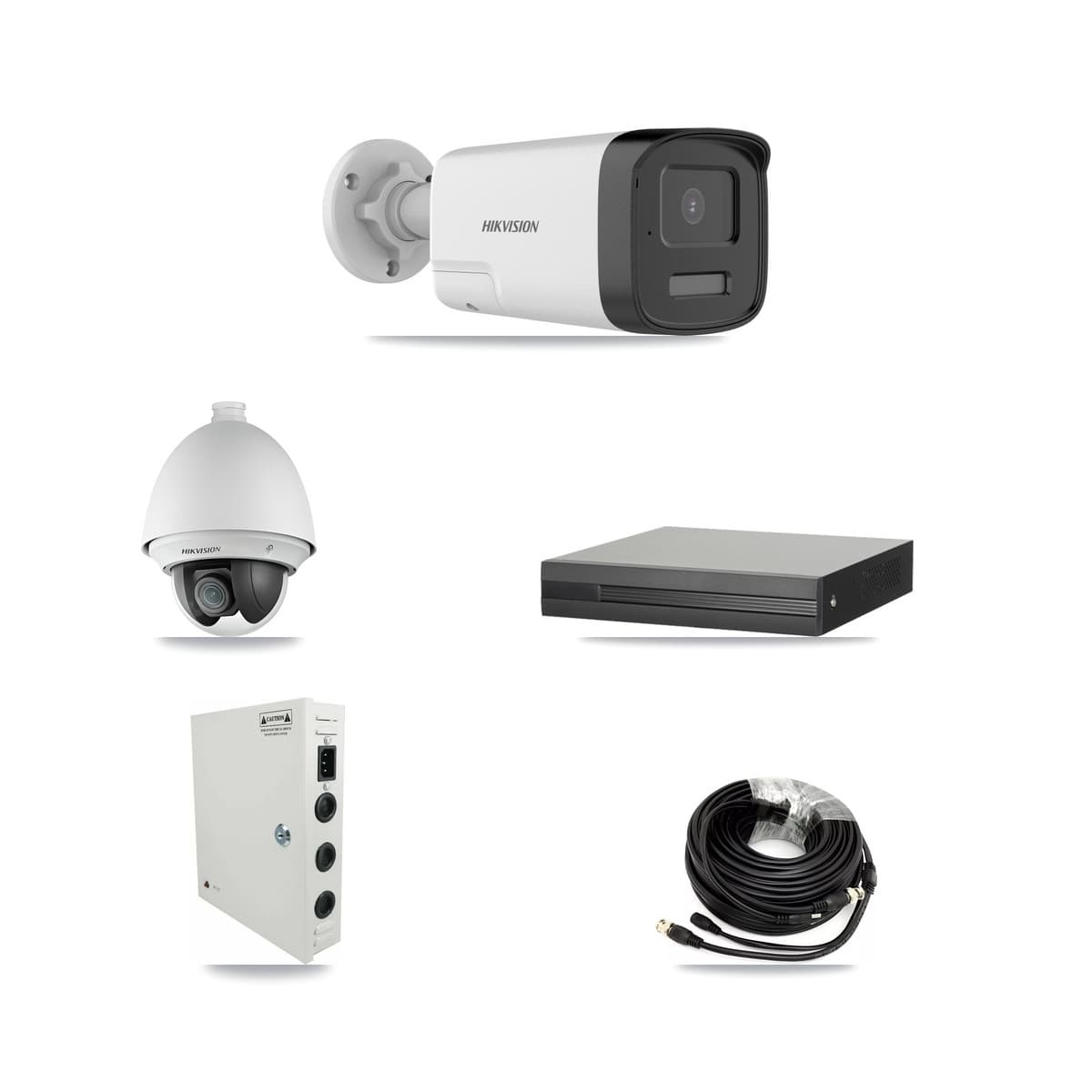 Hikvision 8-Channel 2MP – 5MP CCTV Kit — 1 DS-2AE4225T 2MP PTZ + 5 DS-2CE17K0T 5MP Bullet Cameras + 8TB Recording (XVR-3108HS Recorder) - Image 1