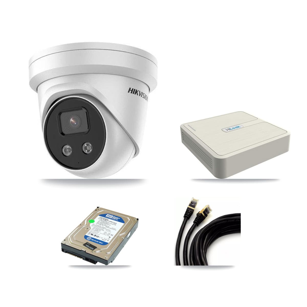 Hikvision & HiLook 8-Channel 5MP CCTV Kit — 1 Turret Camera + 500GB Recording (NVR-108H-D Recorder)