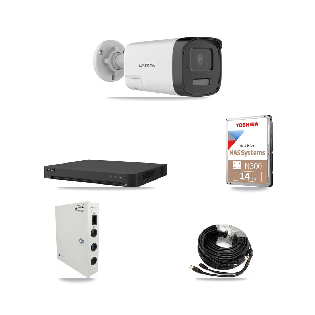 Hikvision 16-Channel 5MP CCTV Kit — 12 DS-2CE17K0T Bullet Cameras + 14TB Recording