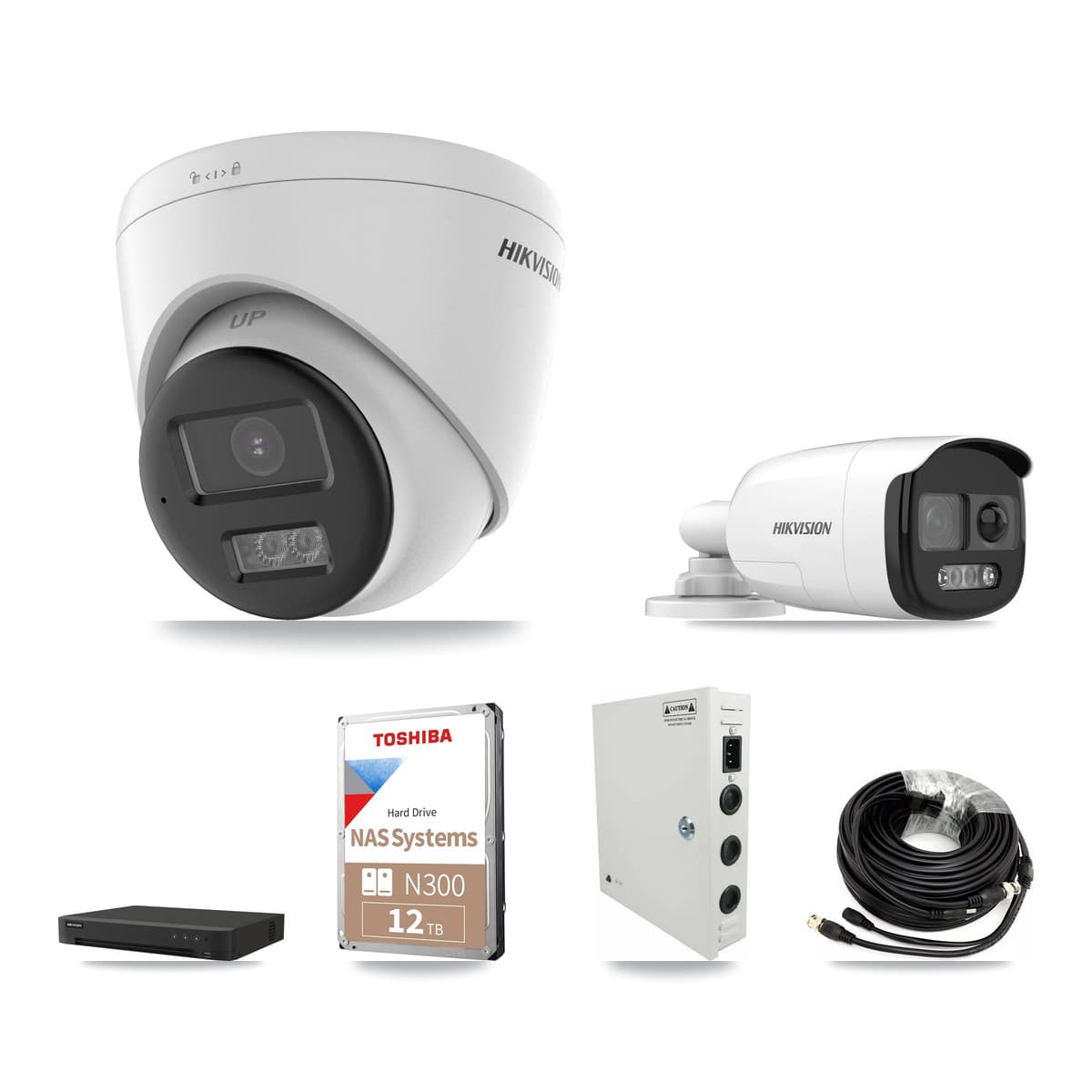 Hikvision 16-Channel 5MP CCTV Kit — 5 DS-2CE12KF3T-PIRXO Bullet + 11 DS-2CE78K0T-LTS Turret Cameras + 12TB Recording (IDS-7216HQHI-M1/XT Recorder) - Image 1